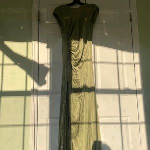 Reformation green silk dress